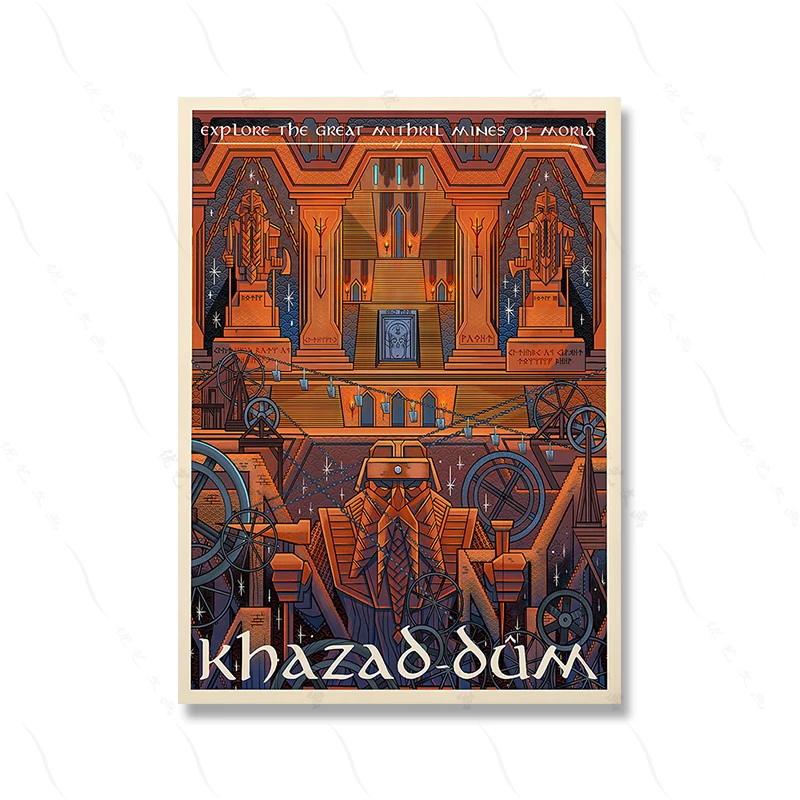 Plakat Władca Pierścieni mapa retro Wzór 3