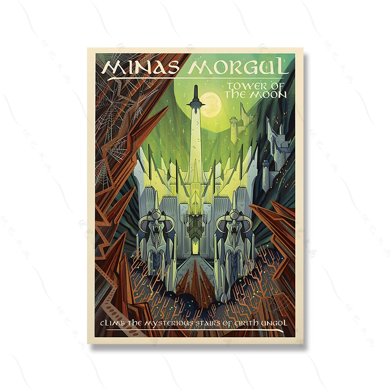 Plakat Władca Pierścieni mapa retro Wzór 5