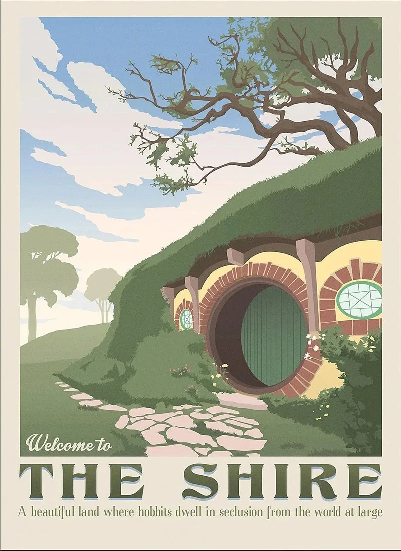 Władca Pierścieni - plakat Śródziemie vintage Wzór 5