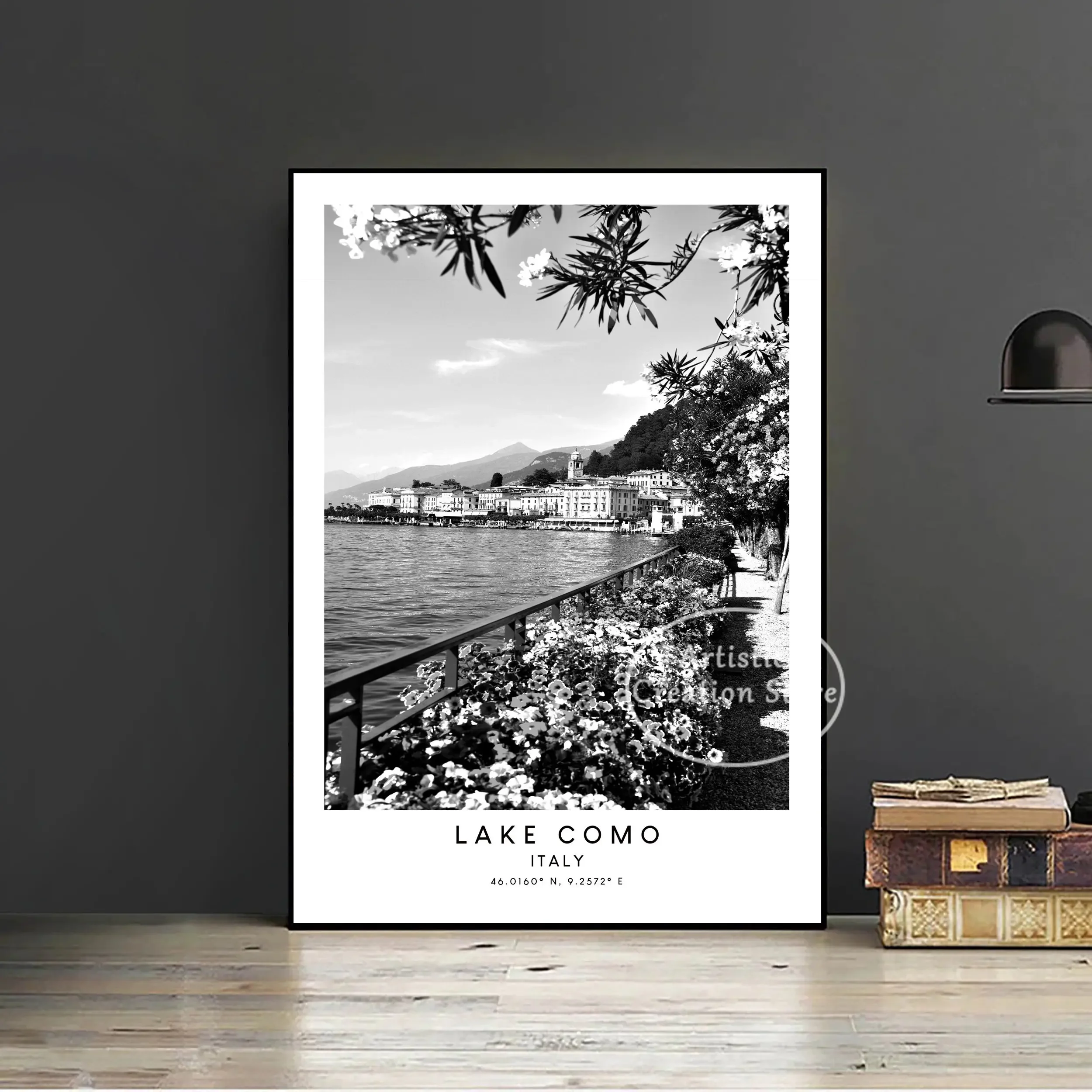 Plakat Włochy – czarno-biała podróż retro Wzór 12