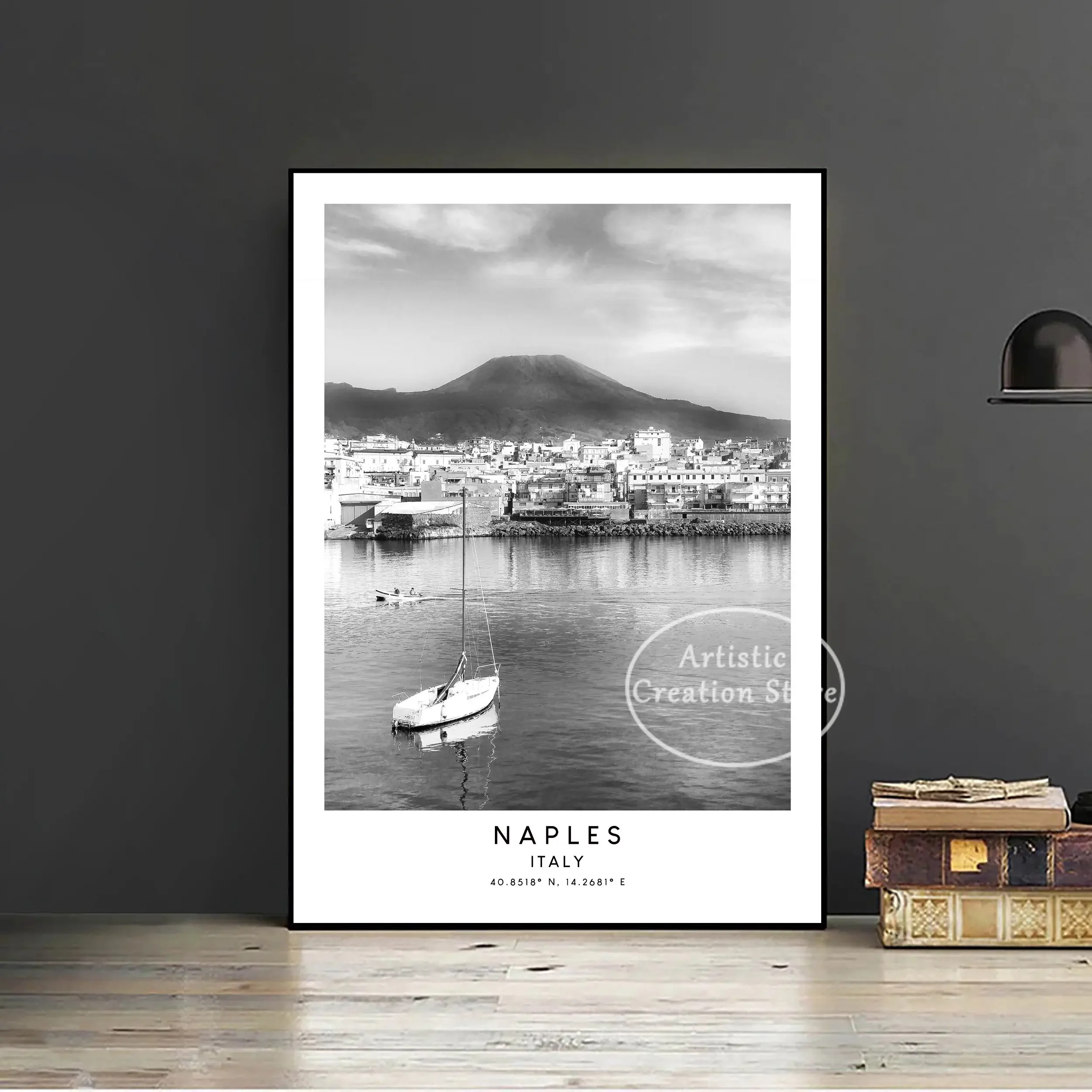 Plakat Włochy retro czarno-biały Wzór 2