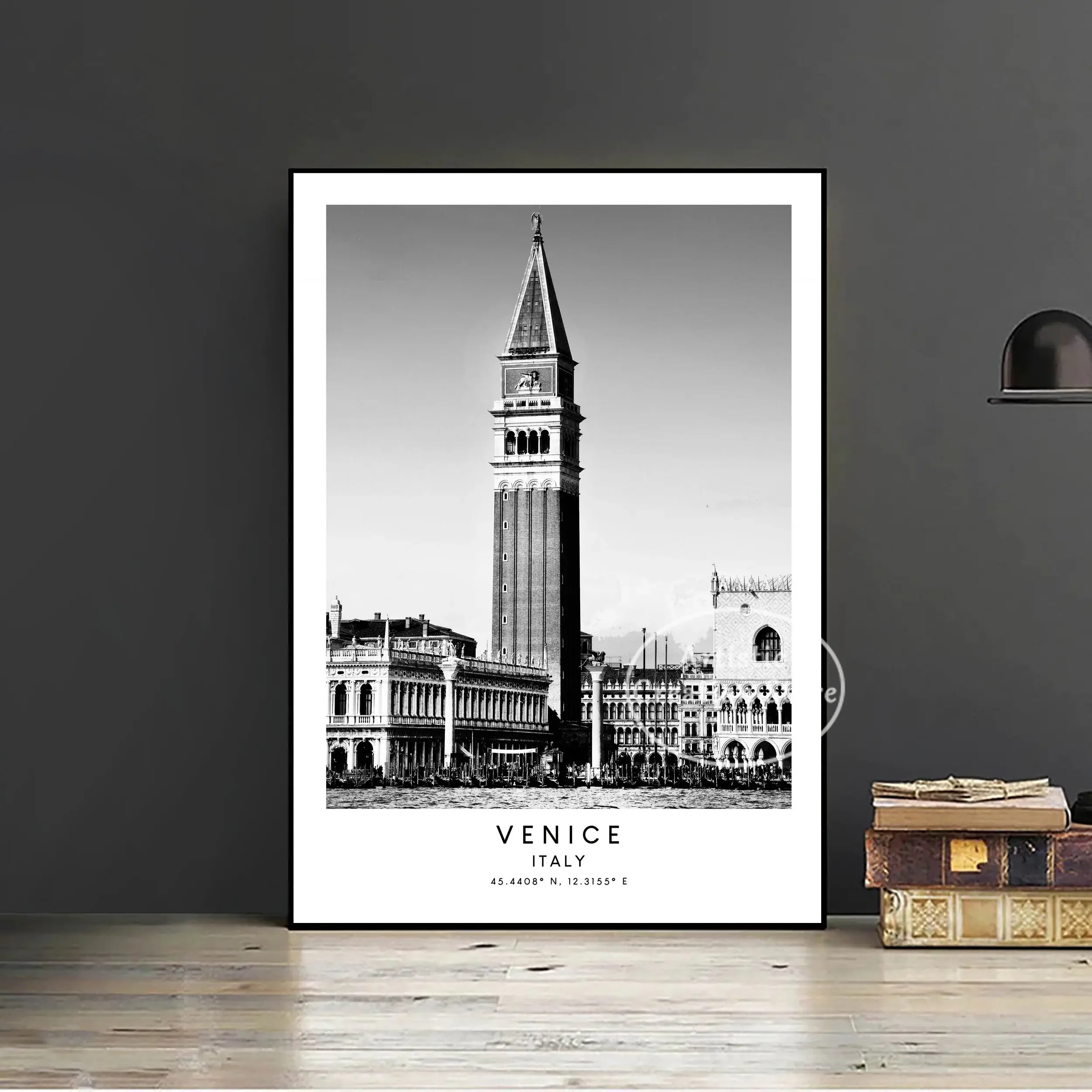 Plakat Włochy retro czarno-biały Wzór 3