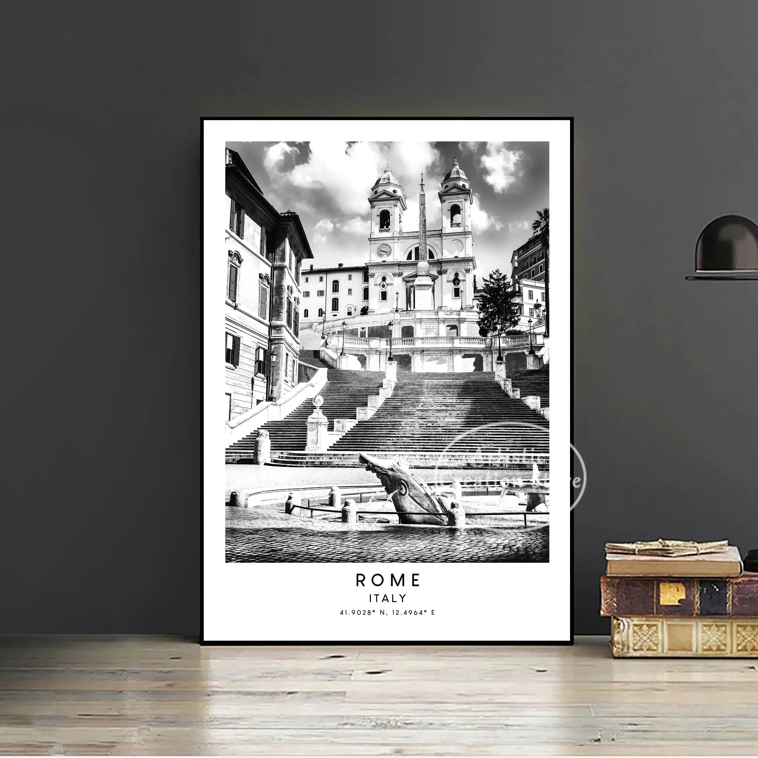 Plakat Włochy retro czarno-biały Wzór 5