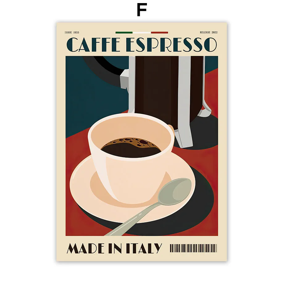 Plakat włoskie espresso - grafika kawowa Wzór 4
