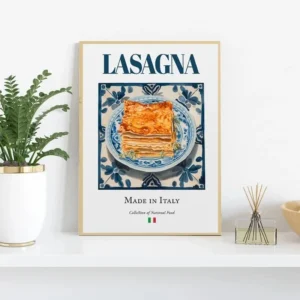 Plakat włoskie jedzenie pizza i spaghetti Biały