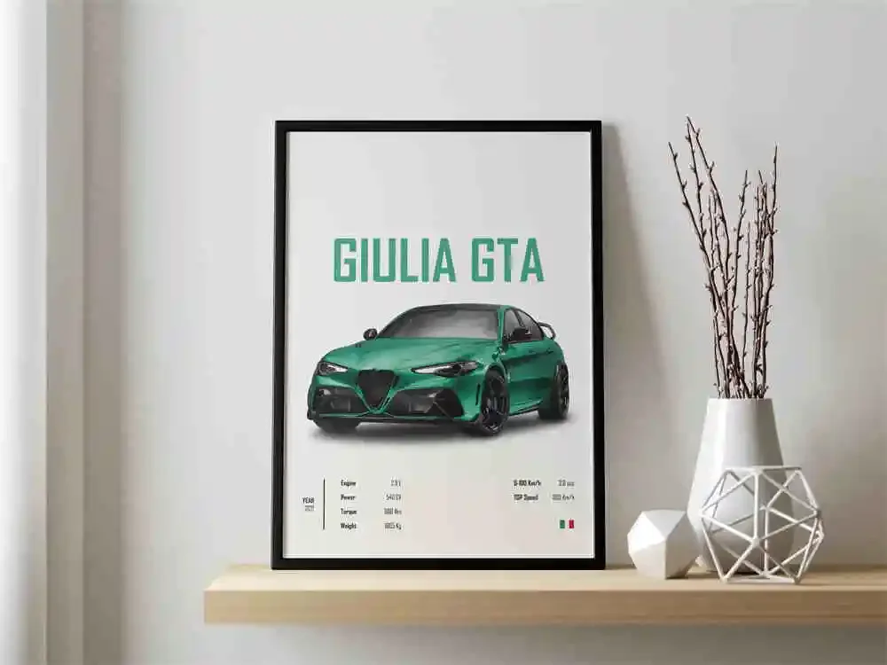 Plakat retro – włoskie samochody Wzór 10