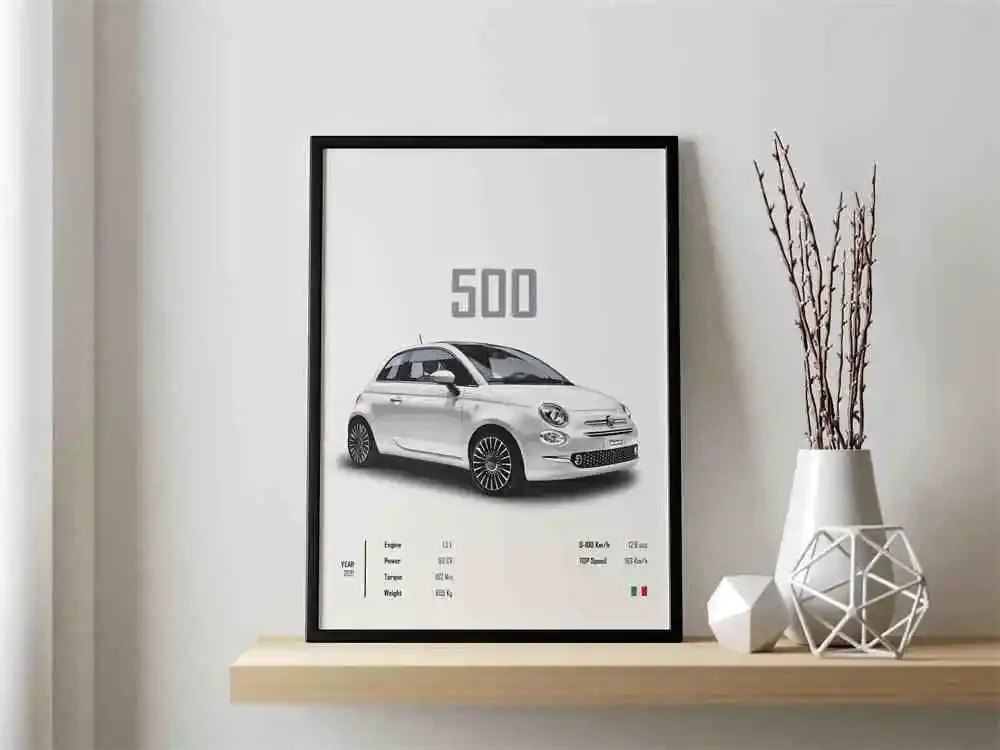 Plakat retro – włoskie samochody Wzór 11