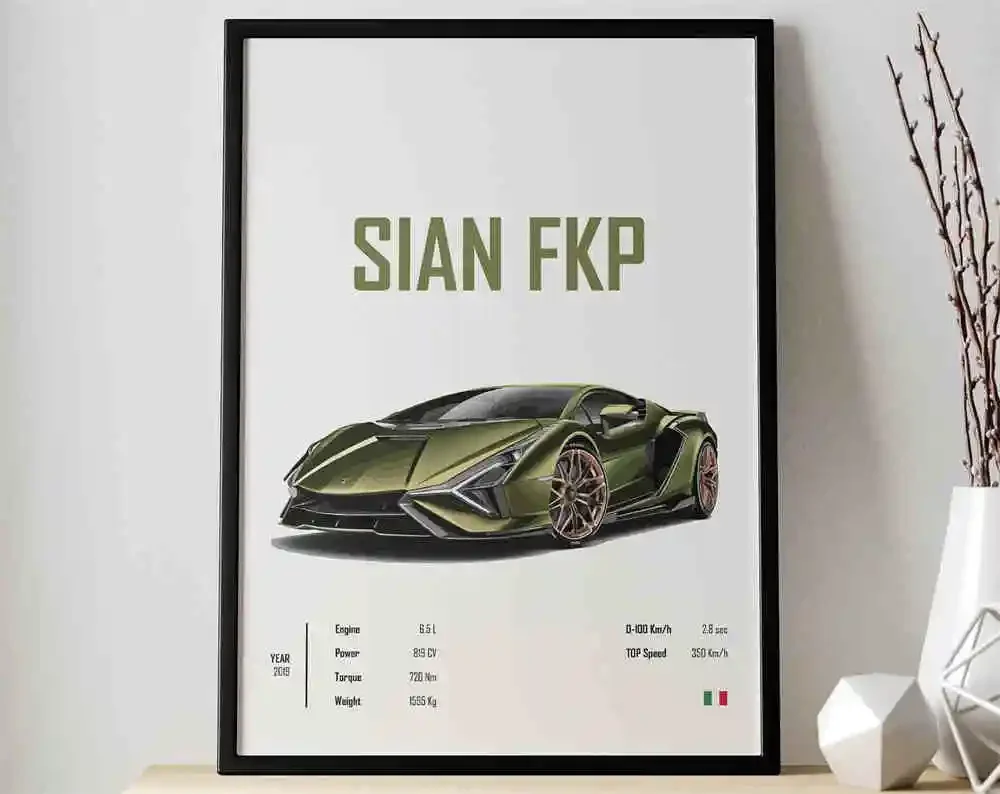 Plakat retro - włoskie samochody Wzór 5