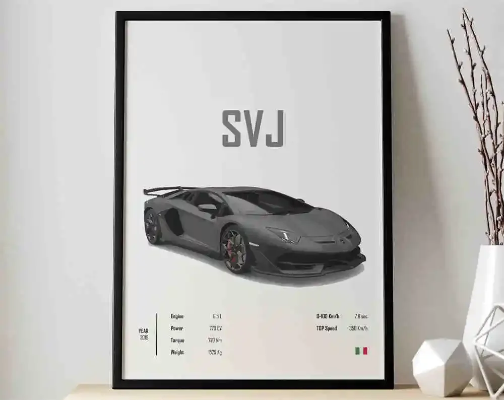 Plakat retro - włoskie samochody Wzór 7