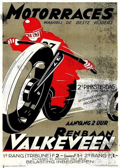 Plakat z wyścigiem motocyklowym TT w stylu vintage Brązowy