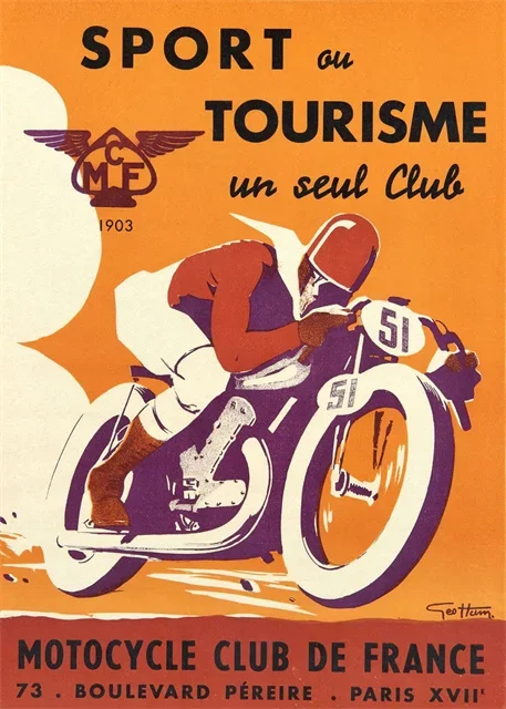 Plakat z wyścigiem motocyklowym TT w stylu vintage Ciemny szary