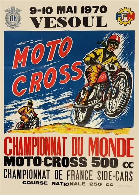 Plakat z wyścigiem motocyklowym TT w stylu vintage Jasnozielony