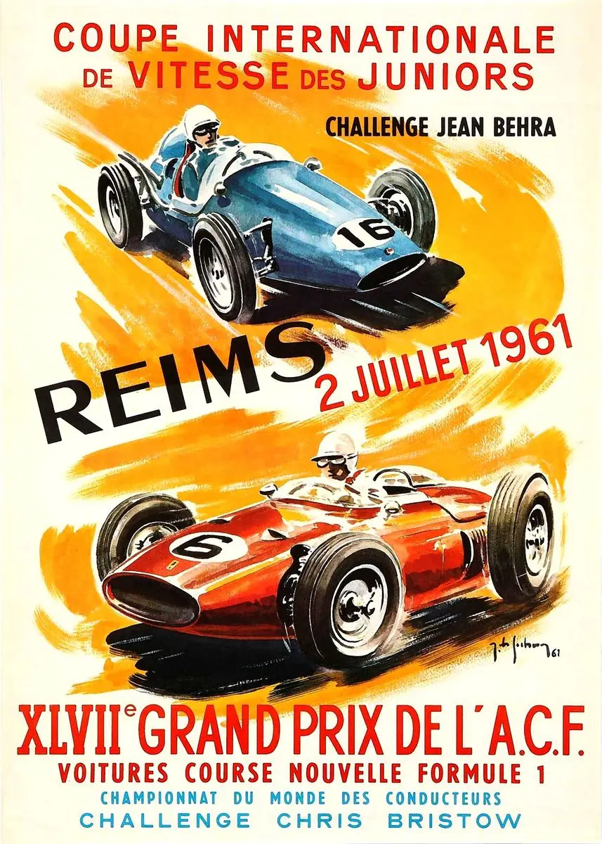 Plakat wyścigowy Monaco Grand Prix w stylu retro Czerwony
