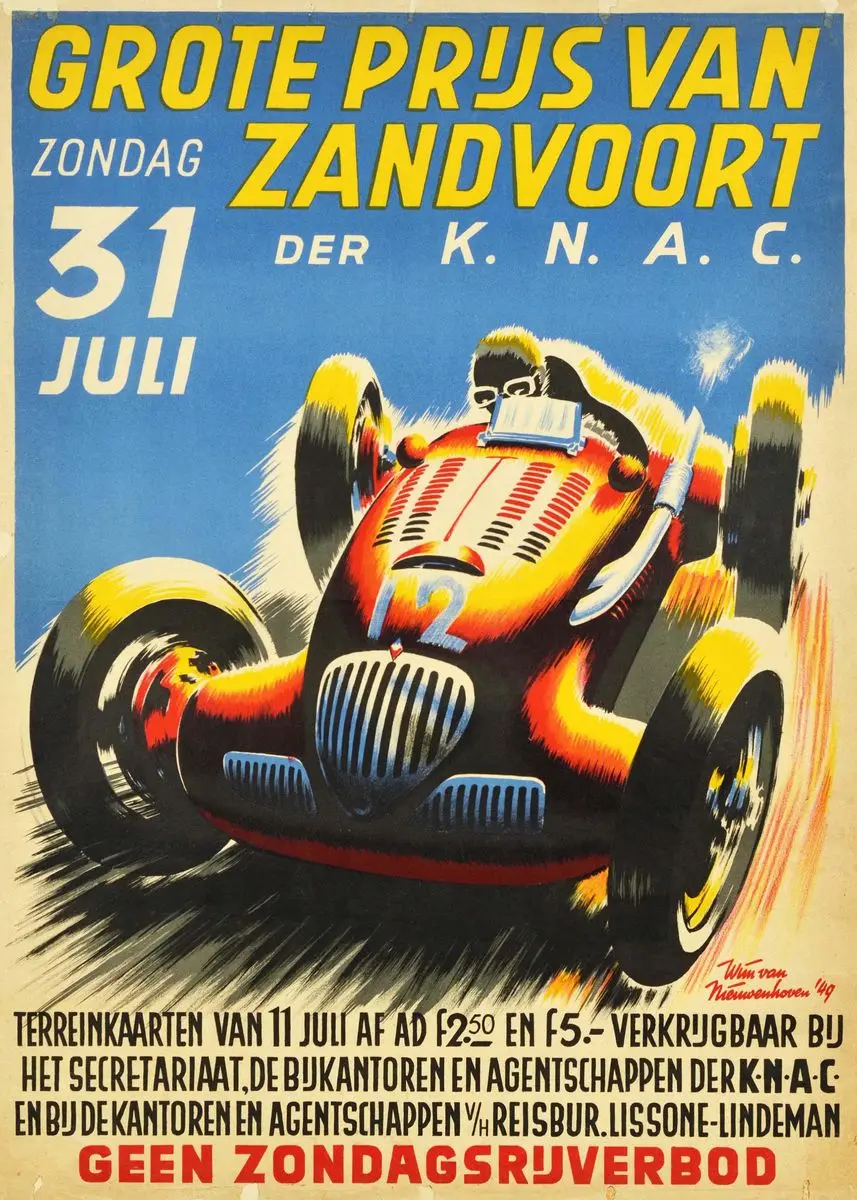Plakat wyścigowy Monaco Grand Prix w stylu retro Jasnozielony