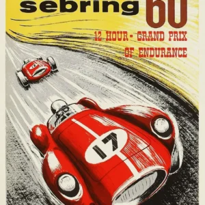 Plakat wyścigowy Monaco Grand Prix w stylu retro Khaki