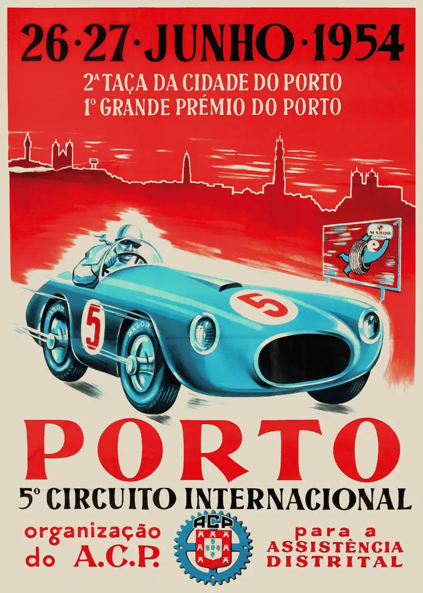 Plakat wyścigowy Monaco Grand Prix w stylu retro Złoto