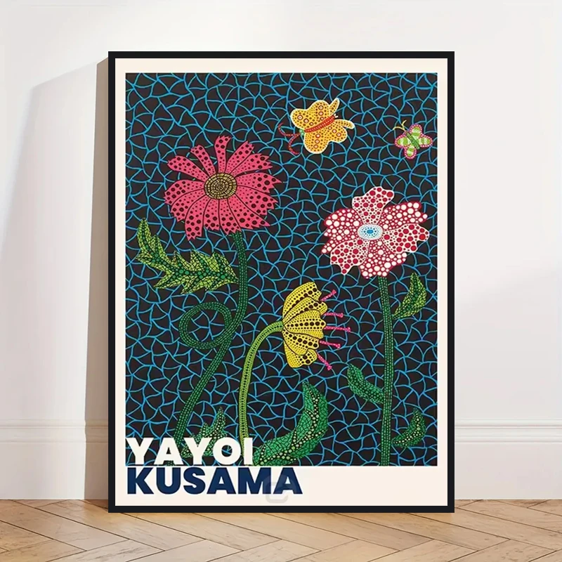 Yayoi Kusama - abstrakcyjny plakat z dynią Khaki