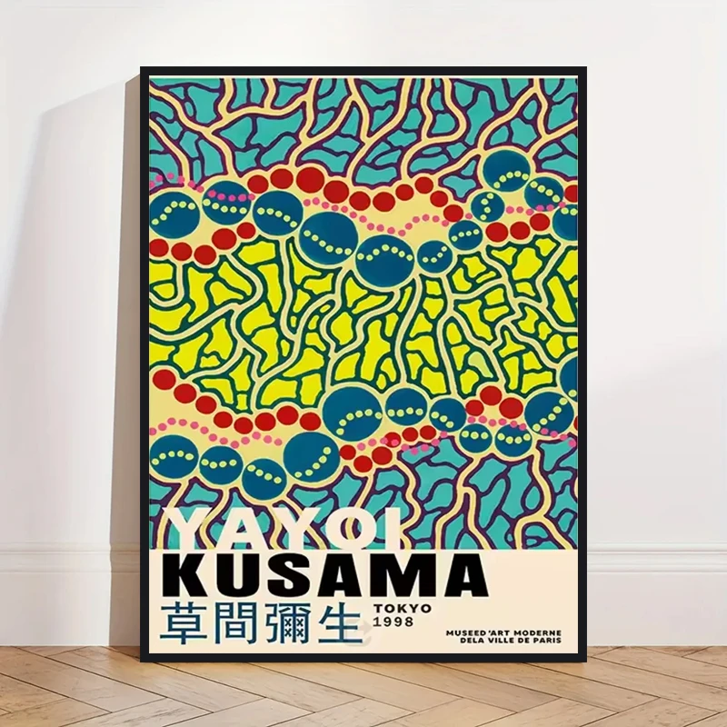 Yayoi Kusama - abstrakcyjny plakat z dynią Czerwony
