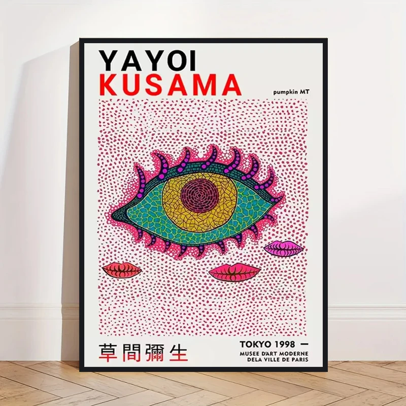 Yayoi Kusama - abstrakcyjny plakat z dynią Złoto
