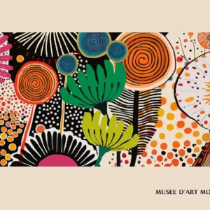 Plakat Yayoi Kusama - kwiaty Wzór 1