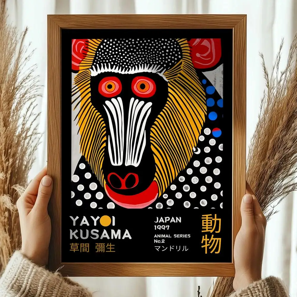 Plakat Yayoi Kusama - pop art z kropkami Black2