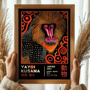 Plakat Yayoi Kusama - pop art z kropkami Black3