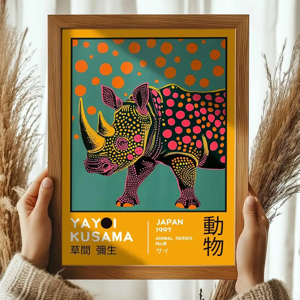 Plakat Yayoi Kusama - pop art z kropkami Black4