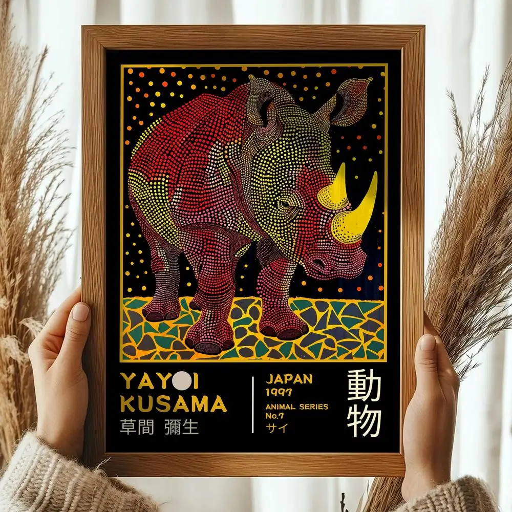 Plakat Yayoi Kusama - pop art z kropkami Black6