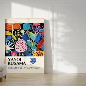 Plakat Yayoi Kusama retro pejzaz Wzór 1