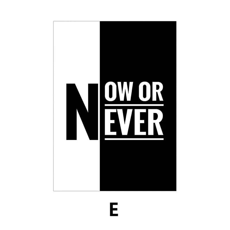 Plakat z inspirującym cytatem - czarno-biała typografia Wzór 1