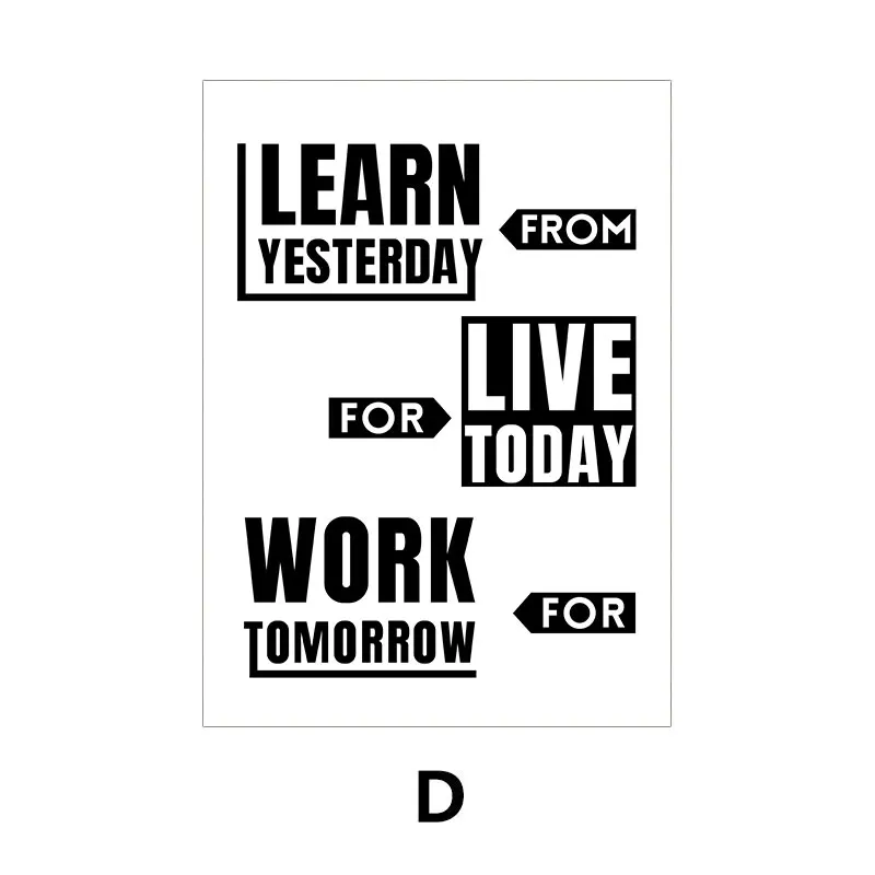Plakat z inspirującym cytatem - czarno-biała typografia Wzór 2