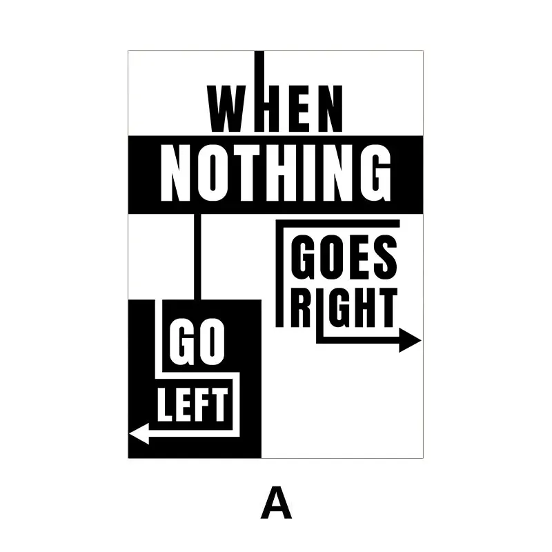 Plakat z inspirującym cytatem - czarno-biała typografia Wzór 5