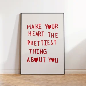 Plakat z napisem Amor - minimalistyczne serce Wzór 1
