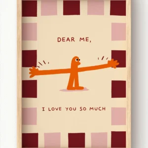 Plakat z napisem I love you this much Niebieski
