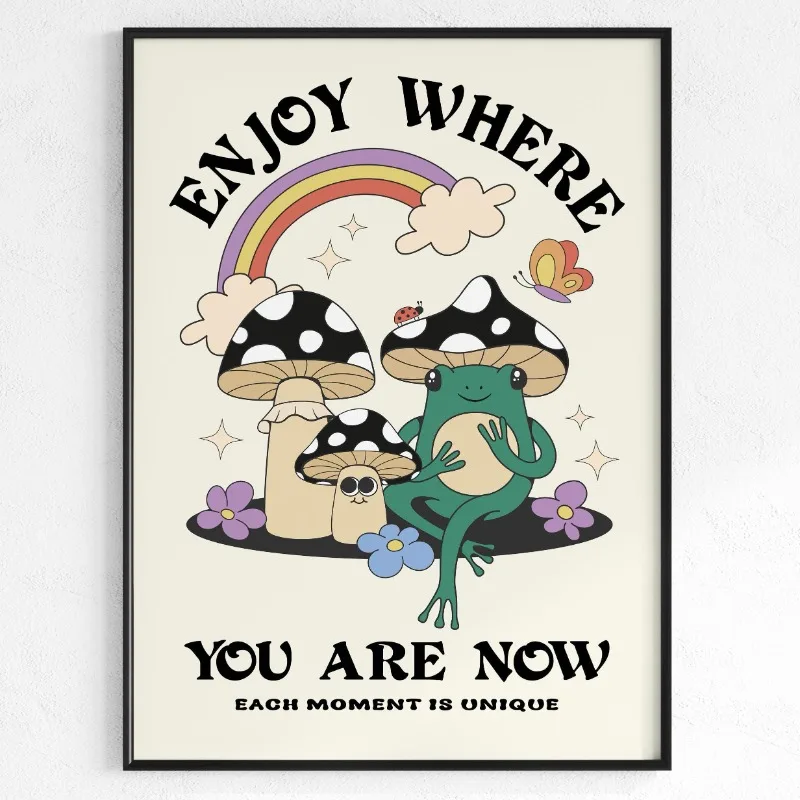 Plakat z żabą motywacyjny zabawny Jasnozielony
