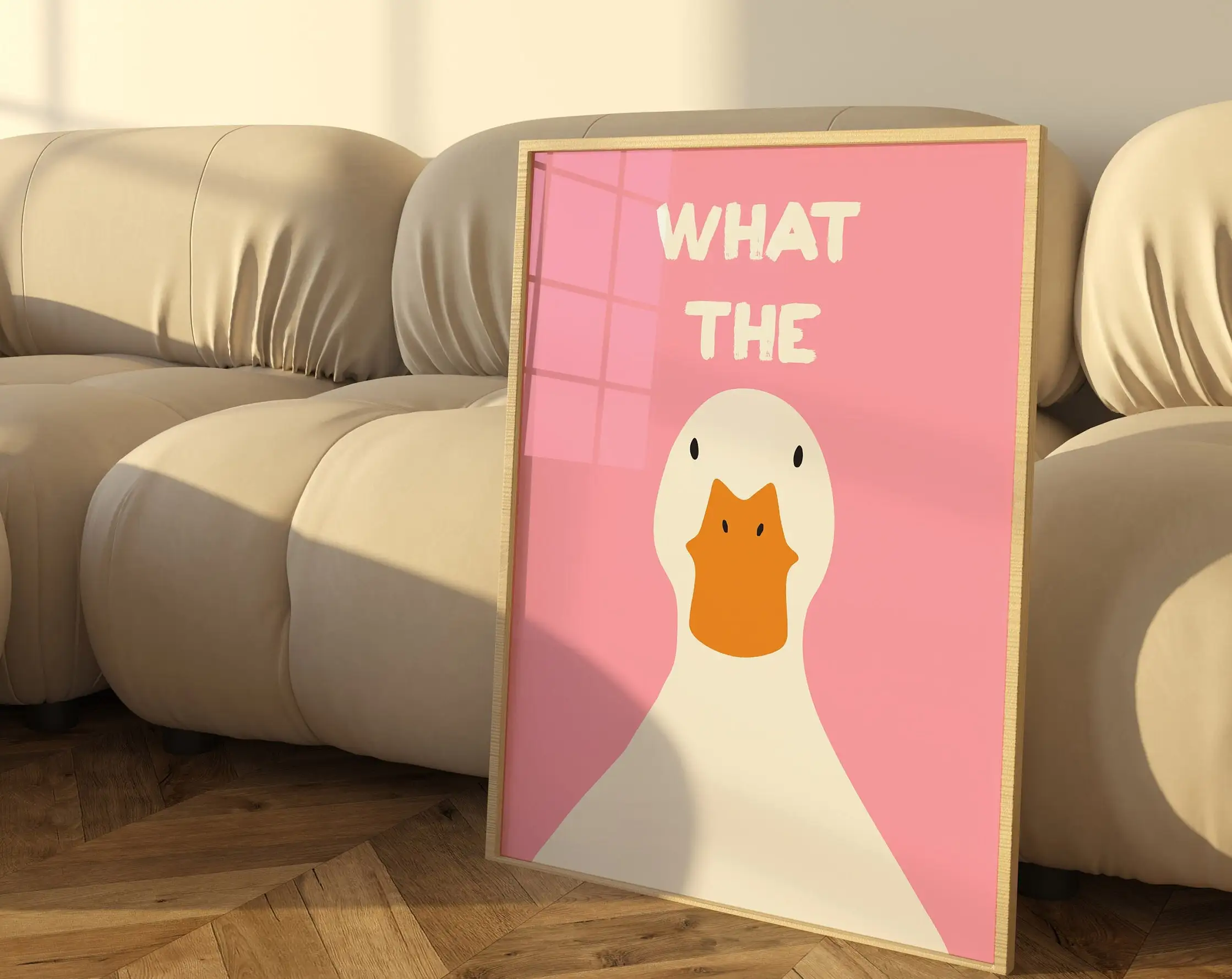 Plakat What the Duck - zabawna kaczka na ścianę Wzór 2