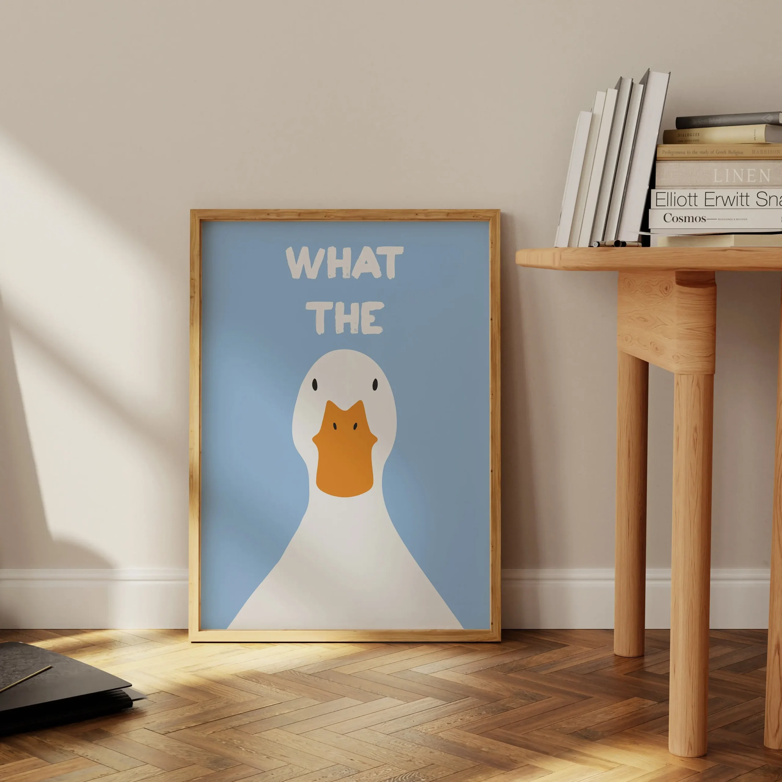 Plakat What the Duck - zabawna kaczka na ścianę Wzór 4