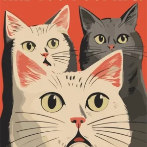 Plakat Zabawne Koty do Łazienki Vintage Biały