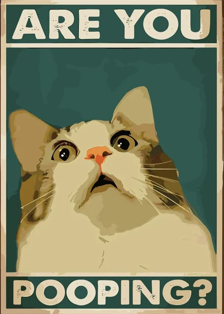 Plakat Zabawne Koty do Łazienki Vintage Czarny