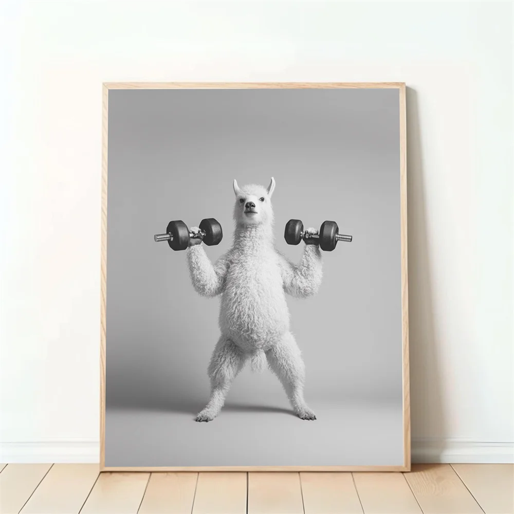 Plakat Zabawne Zwierzęta na Siłowni Fitness Wzór 7