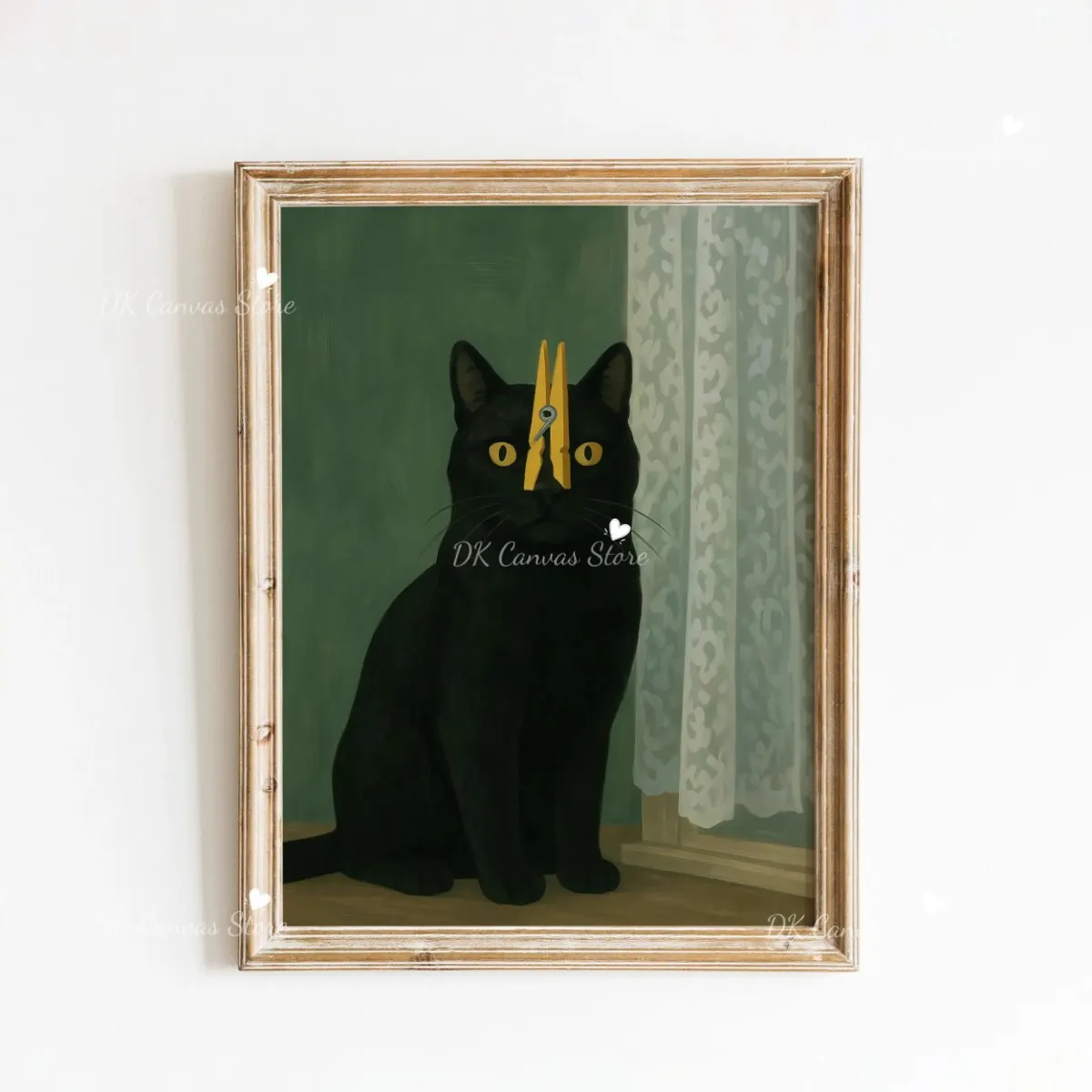 Plakat zabawny czarny kot vintage Wzór 6