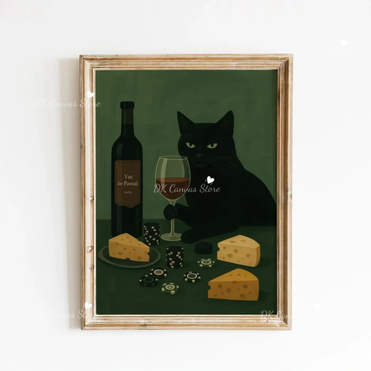 Plakat zabawny czarny kot vintage Wzór 8
