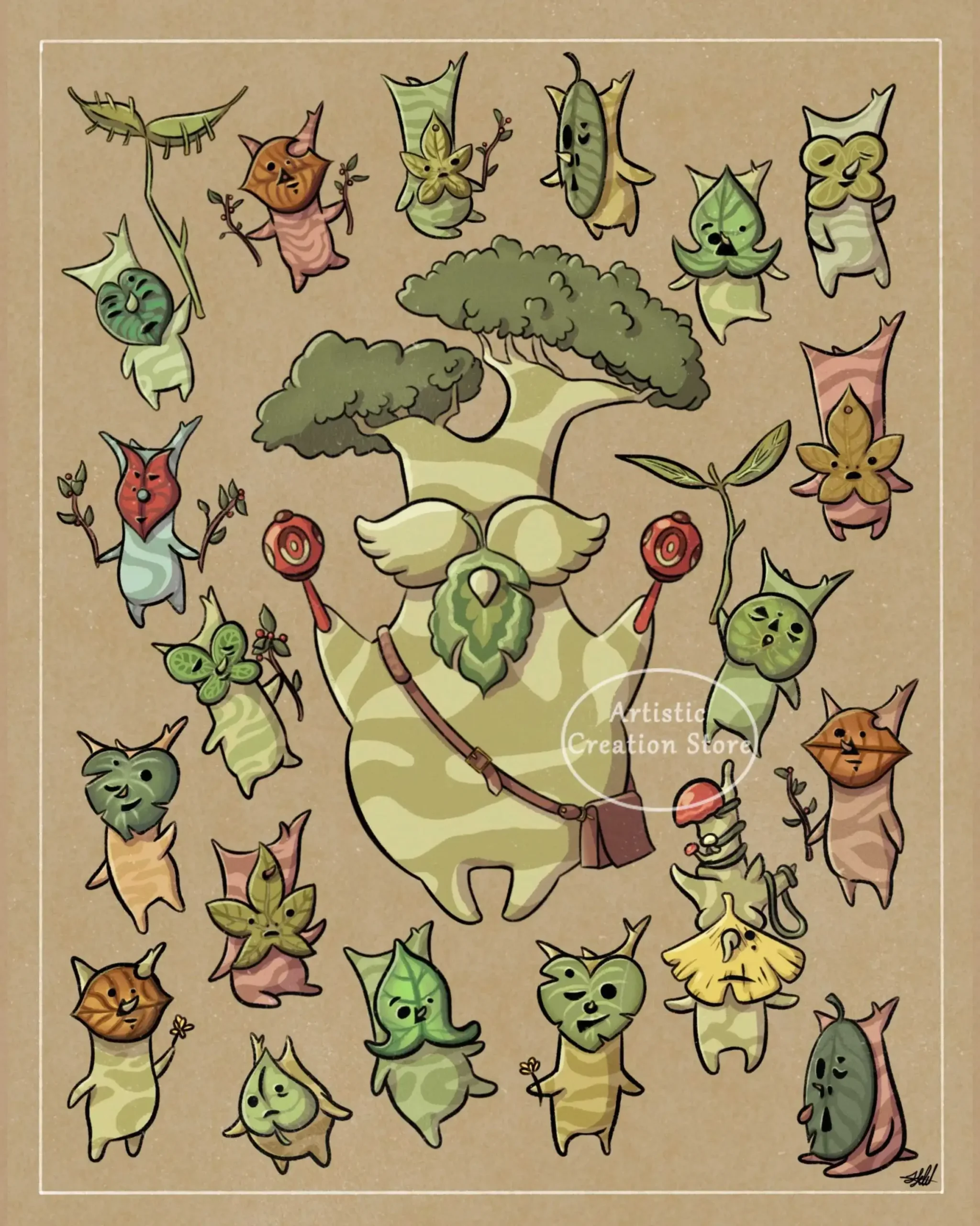 Flora Hyrule i Koroki z gry Zielony
