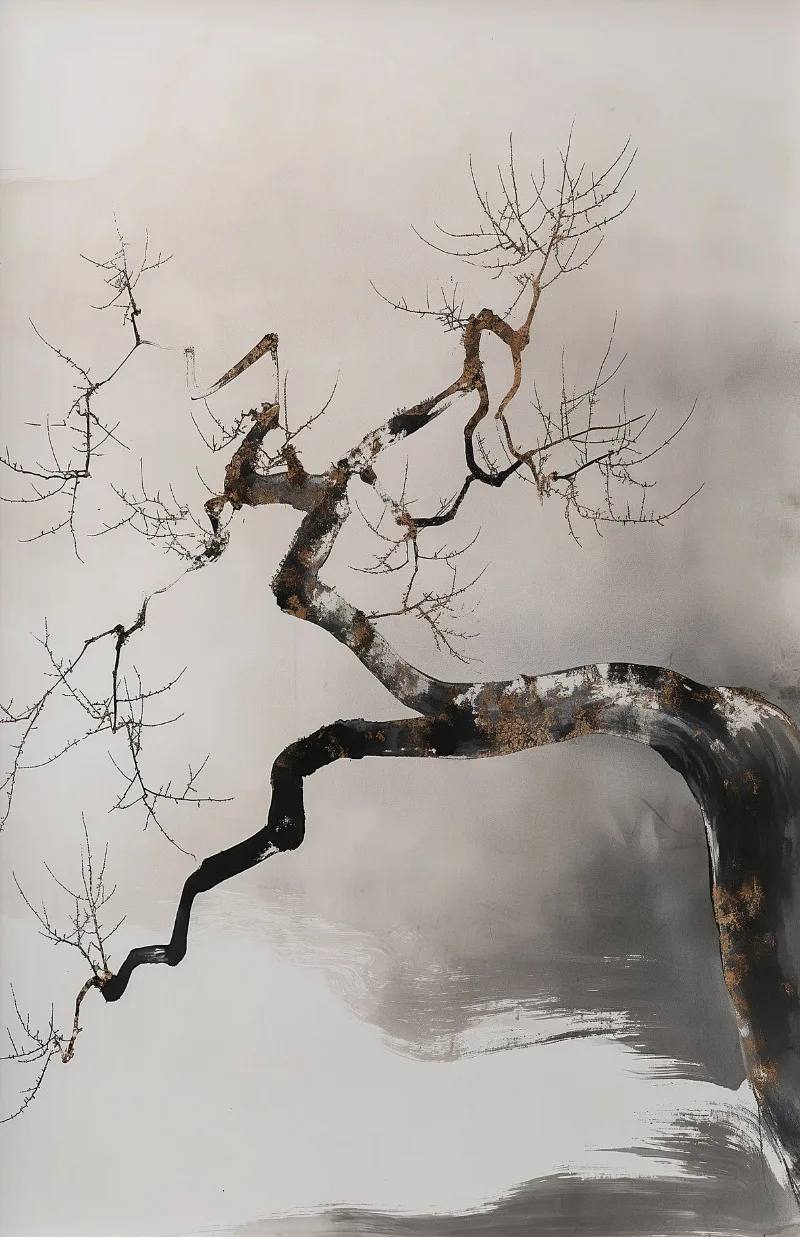Plakat zen bonsai - japoński minimalizm Czerwony