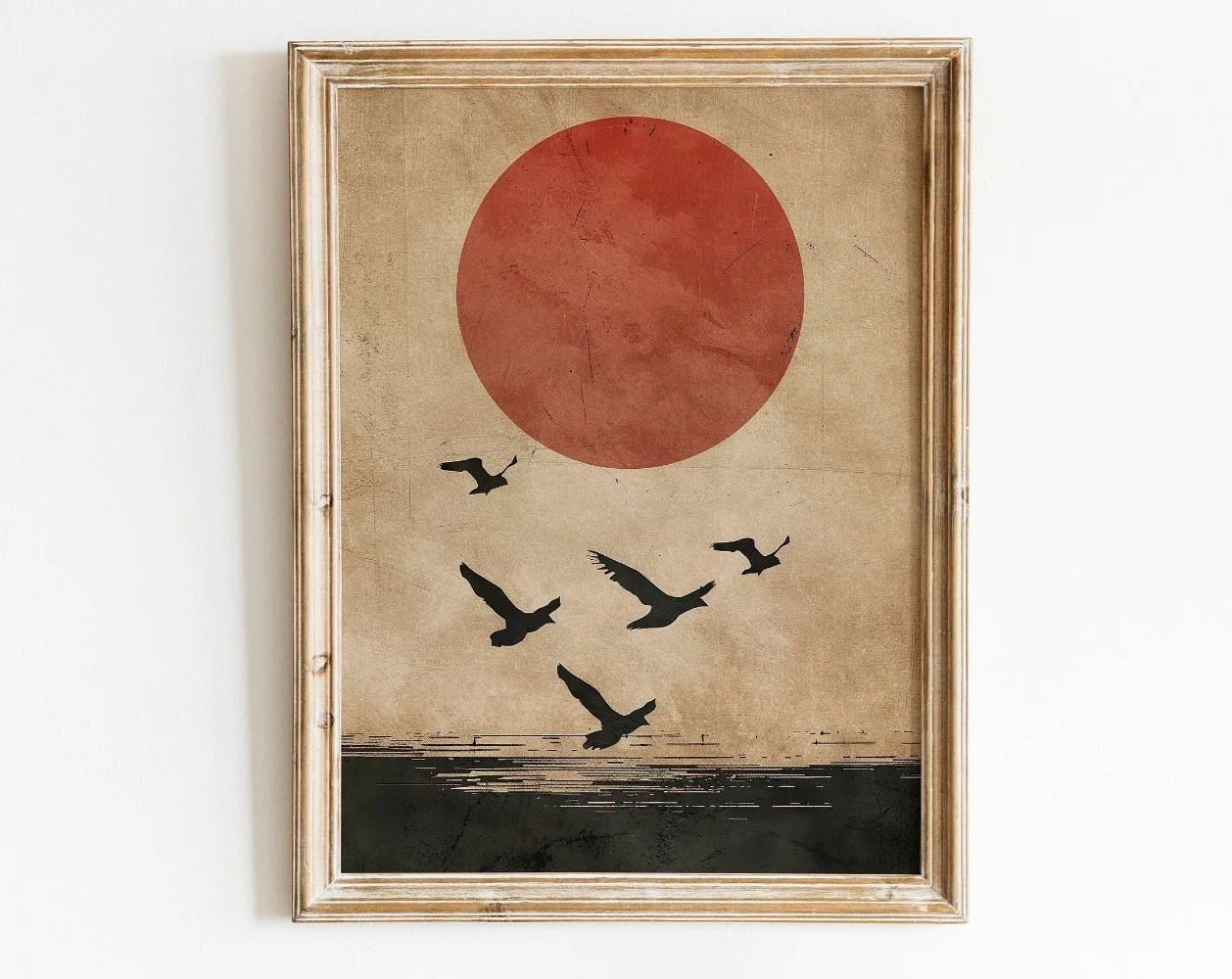 Japoński zen z karpiami koi - plakat krajobraz Biały