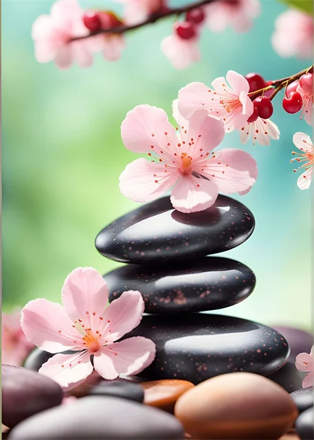 Plakat zen kwiat lotosu Czerwony
