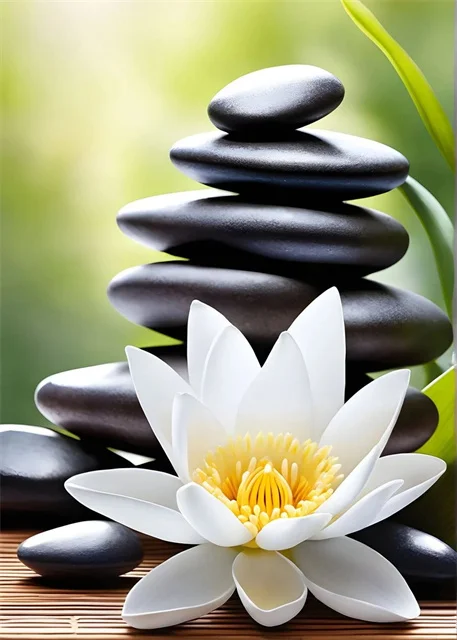 Plakat zen kwiat lotosu Niebieski