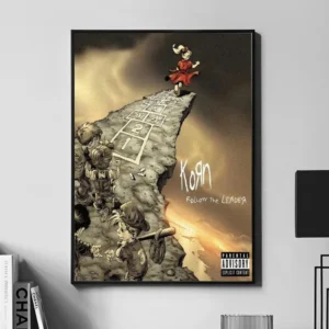 Plakat zespołu Korn - mroczna grafika metalowa Wzór 1