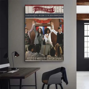 Plakat Zespołu Fall Out Boy Srebrny