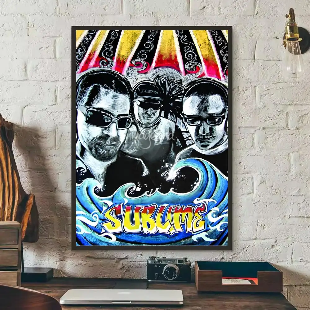 Plakat zespołu Sublime w stylu retro Black5